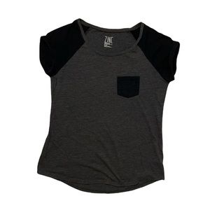 Zine Black and Gray Tee Medium Hi Low Shirt